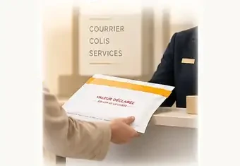 Dépôt de l'enveloppe en valeur déclarée au guichet de La Poste