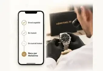 Suivi de l'envoi puis contrôle de la montre à sa réception chez Hometime